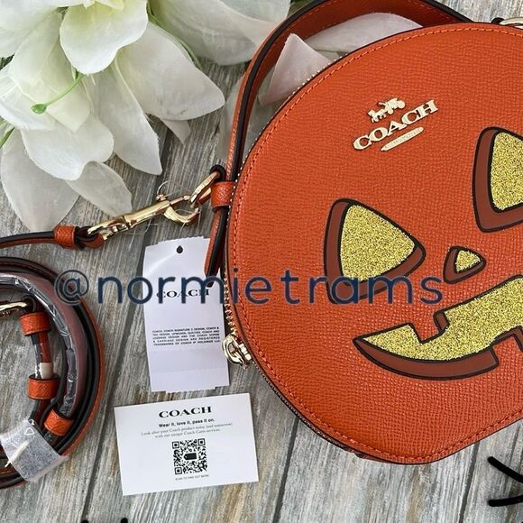 Canteen Crossbody Bag With Halloween Pumpkin Jack-o’-lantern Print Purse - Picture 8 of 14